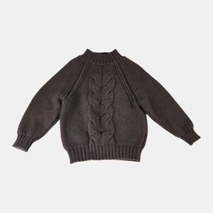 Mauve Chocolate Cable Knit Kids Sweater